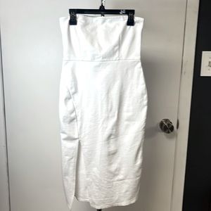 White tube dress with slit, Cotton blend, Forever 21